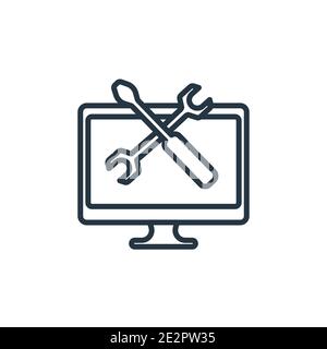 Operating system outline vector icon. Thin line black operating system icon, flat vector simple element illustration from editable electronic devices Stock Vector