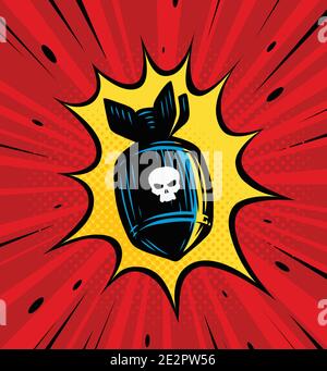 Bomb explosion. Comic book vector illustration Stock Vector