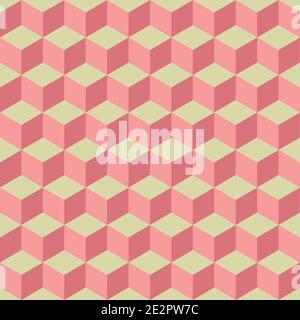 Seamless pattern - abstract multicolored geometric cubes. Perfect color combination background. Stock Vector