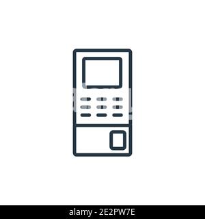 Card machine outline vector icon. Thin line black card machine icon, flat vector simple element illustration from editable ecommerce concept isolated Stock Vector