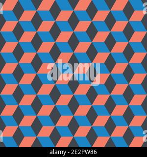 Seamless pattern - abstract multicolored geometric cubes. Perfect color combination background. Stock Vector