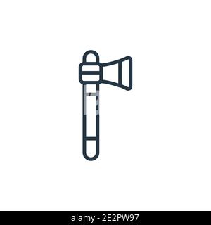 Ax outline vector icon. Thin line black ax icon, flat vector simple element illustration from editable wild west concept isolated stroke on white back Stock Vector