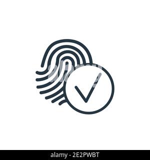 Biometric identification outline vector icon. Thin line black biometric identification icon, flat vector simple element illustration from editable cyb Stock Vector
