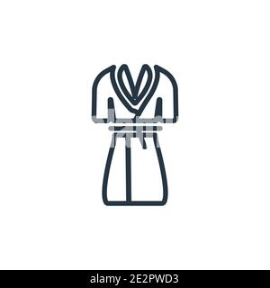 Housecoat outline vector icon. Thin line black housecoat icon, flat vector simple element illustration from editable clothes concept isolated stroke o Stock Vector