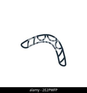 Australian boomerang outline vector icon. Thin line black australian boomerang icon, flat vector simple element illustration from editable culture con Stock Vector