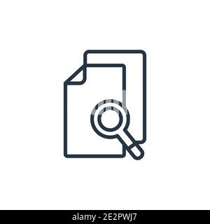 Searching files outline vector icon. Thin line black searching files icon, flat vector simple element illustration from editable education concept iso Stock Vector