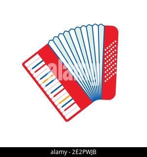 Accordion isolated on white background. Accordion flat icon. Accordion closeup Stock Vector
