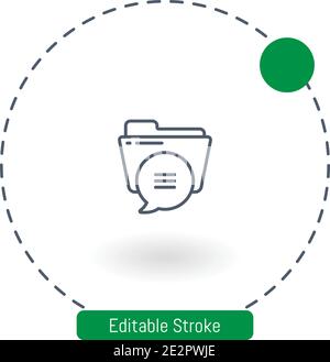 folder vector icon editable stroke outline icons for web and mobile Stock Vector
