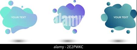Set of three colored abstract modern graphic elements. Vector illustration. Stock Vector