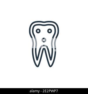 Inner tooth outline vector icon. Thin line black inner tooth icon, flat vector simple element illustration from editable dentist concept isolated stro Stock Vector