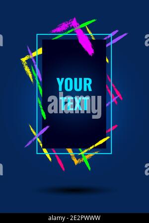 Vertical abstract vector neon, fluid poster illustration for design. Stock Vector