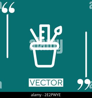 pencil holder Linear icon. Editable stroke line Stock Vector