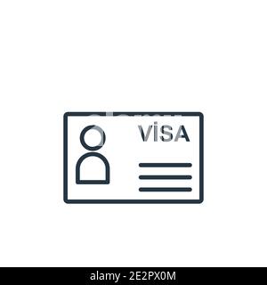 Visa Outline Icon. Thin Line Concept Element From Tourism Icons