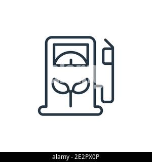 Biofuel outline vector icon. Thin line black biofuel icon, flat vector simple element illustration from editable ecology concept isolated stroke on wh Stock Vector