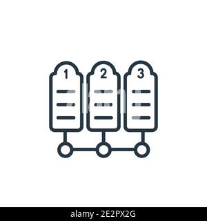 Numbered information outline vector icon. Thin line black numbered information icon, flat vector simple element illustration from editable business co Stock Vector