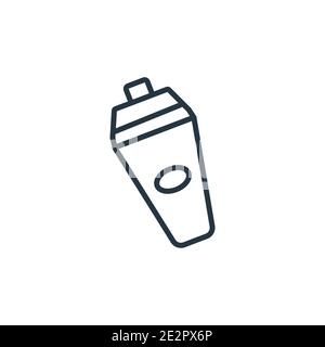 Shaker outline vector icon. Thin line black shaker icon, flat vector simple element illustration from editable drinks concept isolated on white backgr Stock Vector