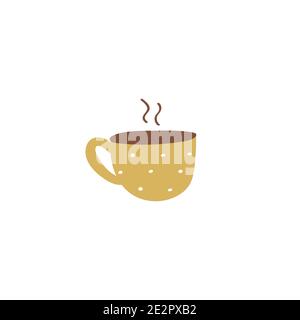 Doodle mug icon. Vector hand colored drawn illustration Stock Vector