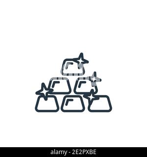 Ingot outline vector icon. Thin line black ingot icon, flat vector simple element illustration from editable business concept isolated on white backgr Stock Vector