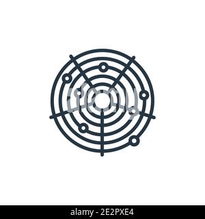 Spider chart outline vector icon. Thin line black spider chart icon, flat vector simple element illustration from editable business concept isolated o Stock Vector