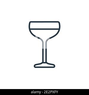 Martinez outline vector icon. Thin line black martinez icon, flat vector simple element illustration from editable drinks concept isolated on white ba Stock Vector