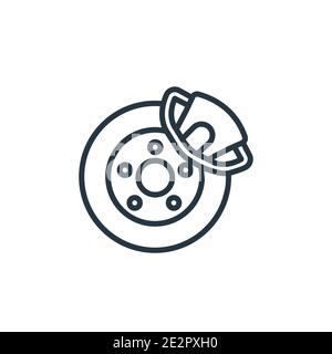 Car brake outline vector icon. Thin line black car brake icon, flat vector simple element illustration from editable car parts concept isolated on whi Stock Vector
