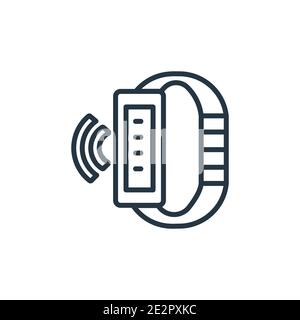 Smartband outline vector icon. Thin line black smartband icon, flat vector simple element illustration from editable electronic devices concept isolat Stock Vector