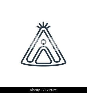 Wigwam outline vector icon. Thin line black wigwam icon, flat vector simple element illustration from editable desert concept isolated stroke on white Stock Vector