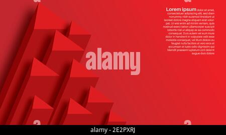 abstract modern 3d background red triangle geometric vector design illustration Stock Vector