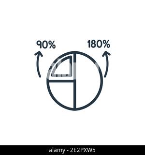 Round value chart outline vector icon. Thin line black round value chart icon, flat vector simple element illustration from editable analytics concept Stock Vector