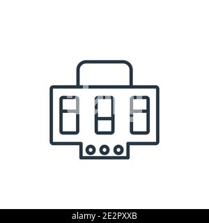 Circuit breaker outline vector icon. Thin line black circuit breaker icon, flat vector simple element illustration from editable construction concept Stock Vector