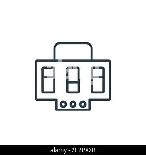 Circuit breaker outline vector icon. Thin line black circuit breaker icon, flat vector simple element illustration from editable construction concept Stock Vector