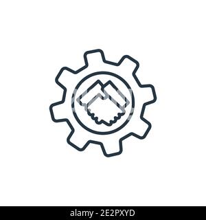 Customer relationship management outline vector icon. Thin line black customer relationship management icon, flat vector simple element illustration f Stock Vector