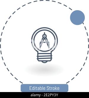architect vector icon editable stroke outline icons for web and mobile Stock Vector