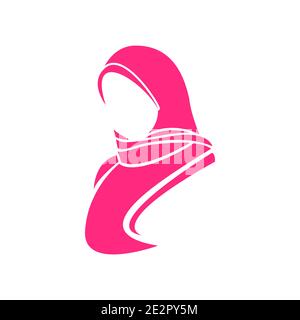 Muslimah Hijab Woman Silhouette Illustration Vector Template Stock Vector