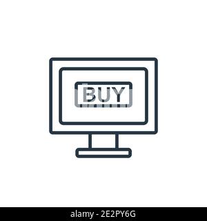 Online order outline vector icon. Thin line black online order icon, flat vector simple element illustration from editable ecommerce concept isolated Stock Vector
