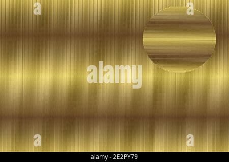 Gradient golden striped background with an embedded golden gradient striped pattern Stock Photo