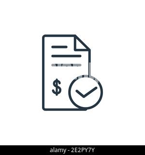 Invoice outline vector icon. Thin line black invoice icon, flat vector simple element illustration from editable economyandfinance concept isolated on Stock Vector