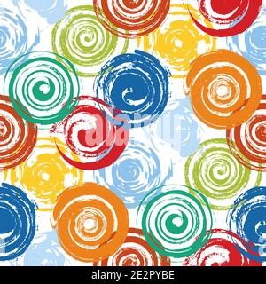 Grunge Red Spiral Seamless Stock Vector