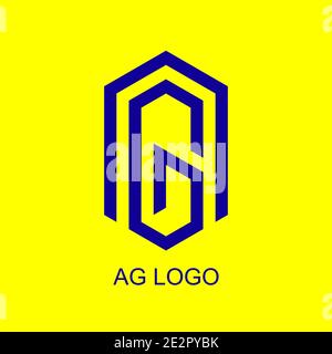 AG Monogram Logo Design Stock Vector