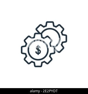 Economy gear outline vector icon. Thin line black economy gear icon, flat vector simple element illustration from editable economyandfinance concept i Stock Vector