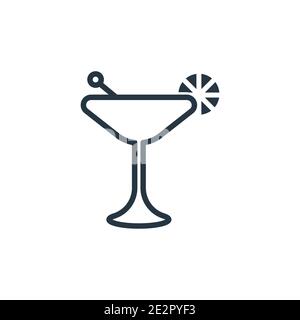 Martinez outline vector icon. Thin line black martinez icon, flat vector simple element illustration from editable drinks concept isolated stroke on w Stock Vector