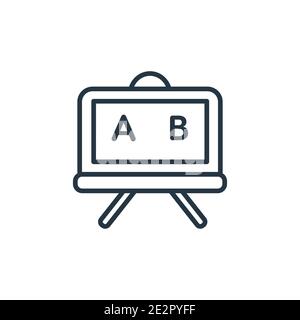 Whiteboard outline vector icon. Thin line black whiteboard icon, flat vector simple element illustration from editable online learning concept isolate Stock Vector