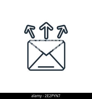 Mailing outline vector icon. Thin line black mailing icon, flat vector simple element illustration from editable crowdfunding concept isolated stroke Stock Vector