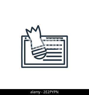 Dos attack outline vector icon. Thin line black dos attack icon, flat vector simple element illustration from editable cyber concept isolated stroke o Stock Vector