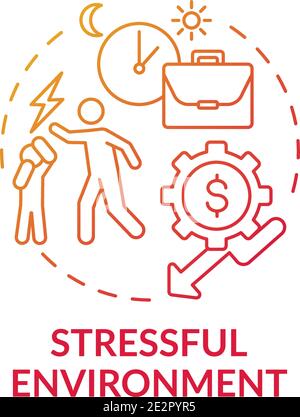 Stressful environment for children red gradient concept icon Stock Vector