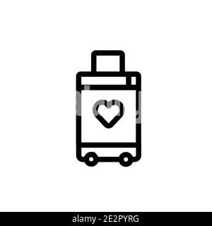 Honeymoon outline vector icon. Thin line black honeymoon icon, flat vector simple element illustration from editable weddingandlove concept isolated o Stock Vector