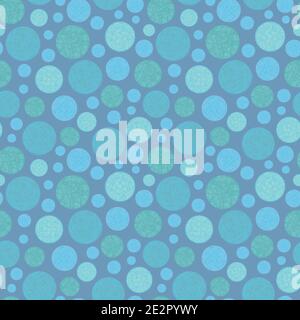 Textured Blue Polka Dot Seamless Vector Repeat Background. Irregular Textured Dotty Design. Close Up, All Over Repeat. Interior Design, Home Decor, Interior. Vector EPS 10 Tile. Stock Vector