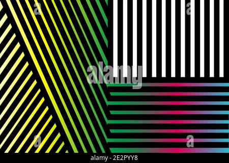 Green red and white zebra pattern with color gradients Stock Photo