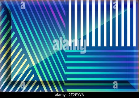 Embedded box with blue, pink, white and teal zebra pattern Stock Photo