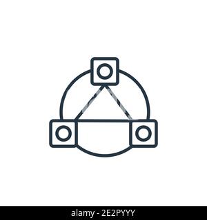 Database interconnected outline vector icon. Thin line black database interconnected icon, flat vector simple element illustration from editable analy Stock Vector